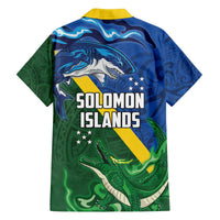 Solomon Islands Polynesian Tribal Shark and Crocodile Family Matching Off Shoulder Short Dress and Hawaiian Shirt