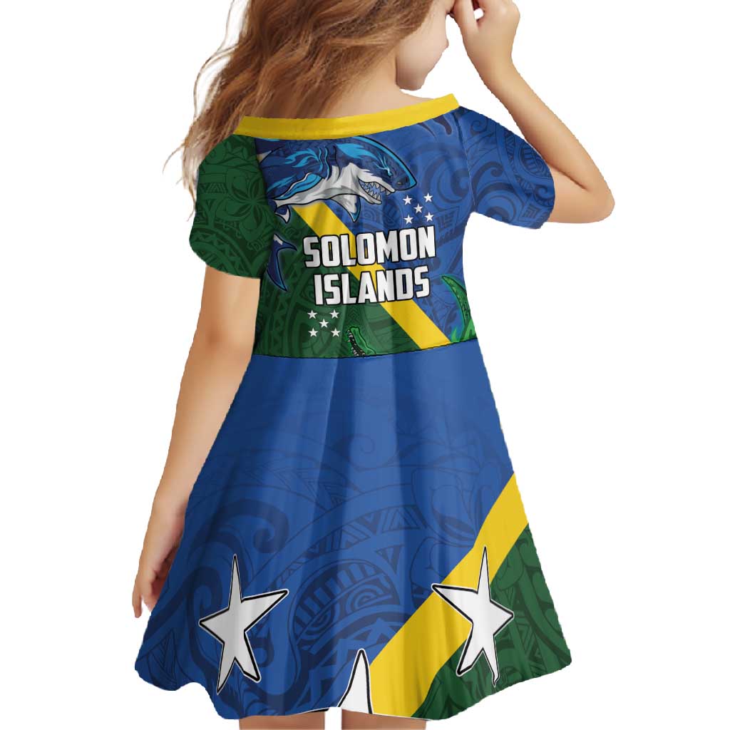 Solomon Islands Polynesian Tribal Shark and Crocodile Family Matching Summer Maxi Dress and Hawaiian Shirt