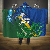 Solomon Islands Polynesian Tribal Shark and Crocodile Hooded Blanket