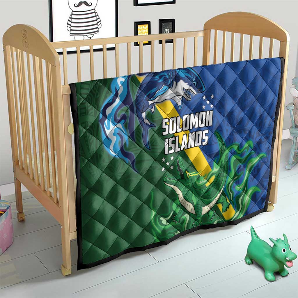 Solomon Islands Polynesian Tribal Shark and Crocodile Quilt