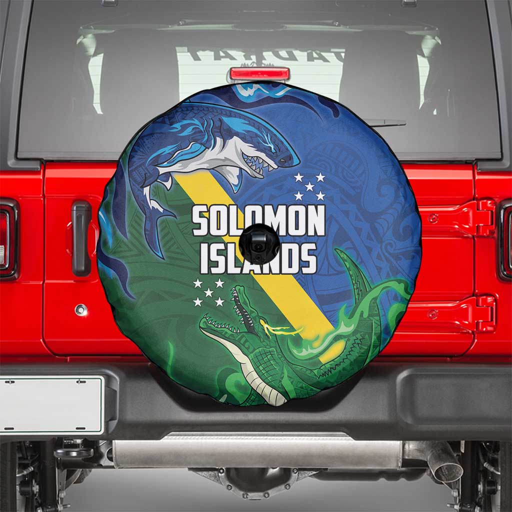 Solomon Islands Polynesian Tribal Shark and Crocodile Spare Tire Cover