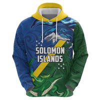 Solomon Islands Polynesian Tribal Shark and Crocodile Zip Hoodie