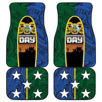 Solomon Islands Remembrance Day Car Mats Lest We Forget and Polynesian Tattoo Pattern