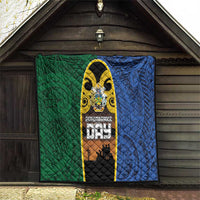 Solomon Islands Remembrance Day Quilt Lest We Forget and Polynesian Tattoo Pattern