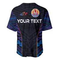 Personalised Tahiti Triathlon Polynesian Pattern Baseball Jersey