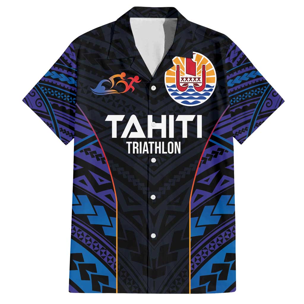 Personalised Tahiti Triathlon Polynesian Pattern Family Matching Tank Maxi Dress and Hawaiian Shirt