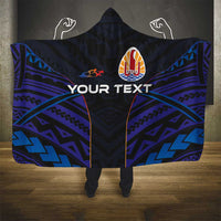 Personalised Tahiti Triathlon Polynesian Pattern Hooded Blanket