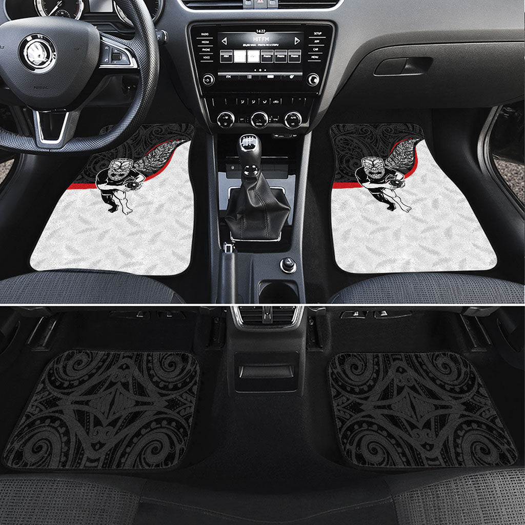 Aotearoa Lawn Bowls Car Mats Maori Warrior and Silver Fern Sporty Style