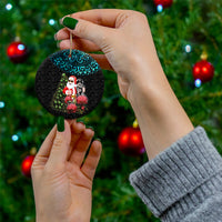 Personalized New Zealand Christmas Ceramic Ornament Maori Santa Pikorua and Pohutukawa Meri Kirihimete LT03 - Polynesian Pride