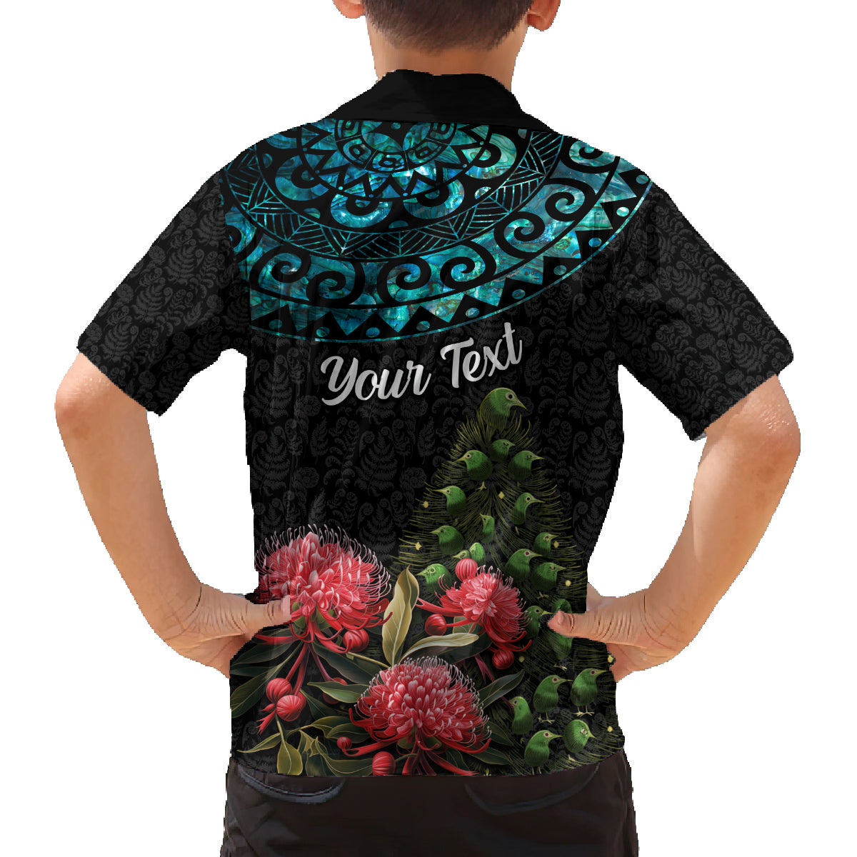 Personalized New Zealand Christmas Family Matching Long Sleeve Bodycon Dress and Hawaiian Shirt Maori Santa Pikorua and Pohutukawa Meri Kirihimete LT03 - Polynesian Pride