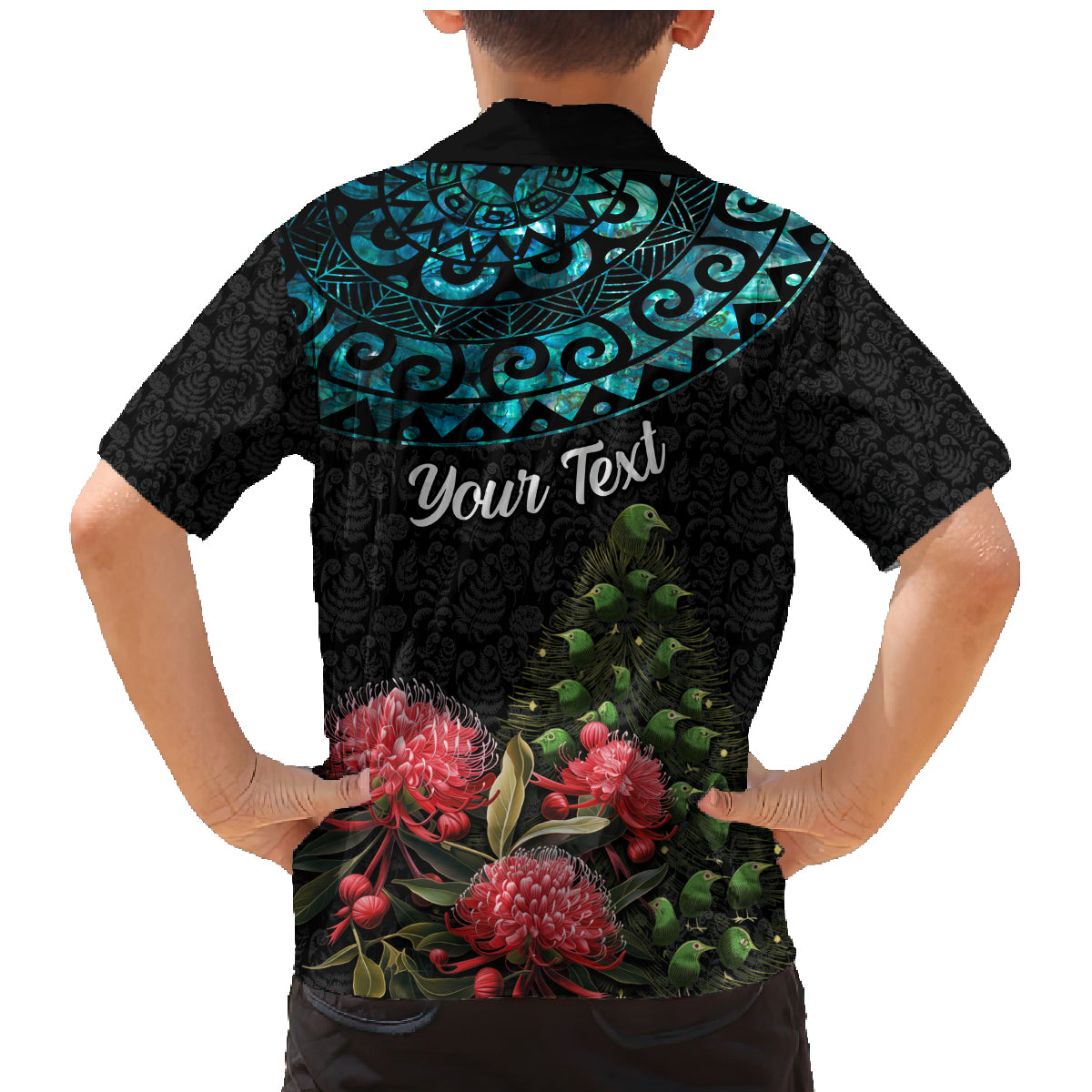 Personalized New Zealand Christmas Family Matching Mermaid Dress and Hawaiian Shirt Maori Santa Pikorua and Pohutukawa Meri Kirihimete LT03 - Polynesian Pride
