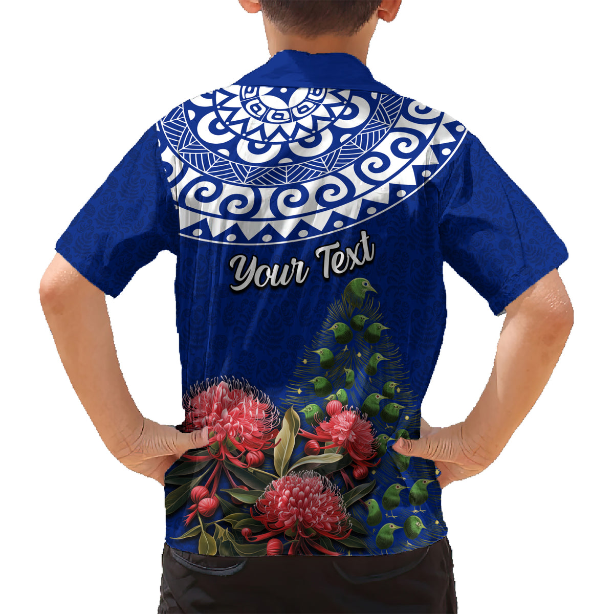 Personalized New Zealand Christmas Hawaiian Shirt Maori Santa Pikorua and Pohutukawa Meri Kirihimete Blue LT03 - Polynesian Pride