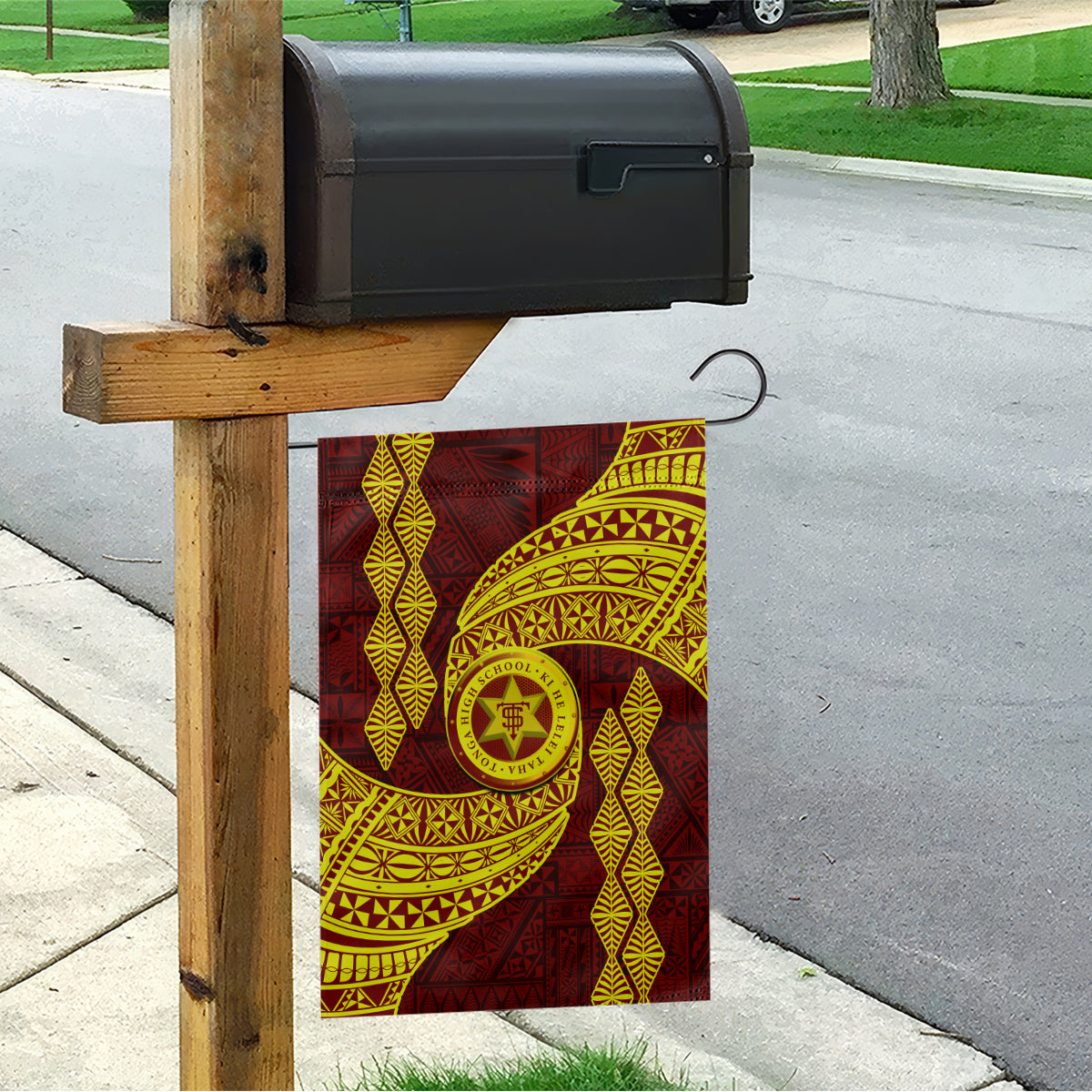 Tonga High School Garden Flag Traditional Ngatu and Polynesian Pattern LT03 - Polynesian Pride