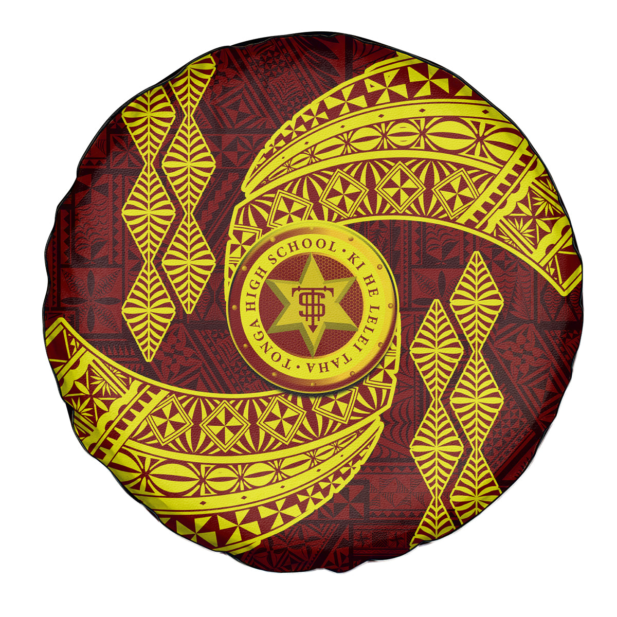 Tonga High School Spare Tire Cover Traditional Ngatu and Polynesian Pattern LT03 - Polynesian Pride