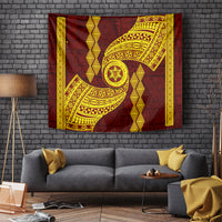 Tonga High School Tapestry Traditional Ngatu and Polynesian Pattern LT03 Yellow - Polynesian Pride