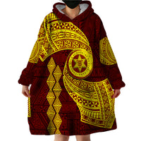 Tonga High School Wearable Blanket Hoodie Traditional Ngatu and Polynesian Pattern LT03 - Polynesian Pride