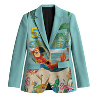 Aloha Hawaii It's 5 o'clock Somewhere Blazer Chill Parrot on Beach with Tropical Plants LT03 Unisex Multicolor - Polynesian Pride