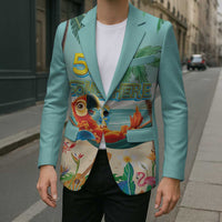 Aloha Hawaii It's 5 o'clock Somewhere Blazer Chill Parrot on Beach with Tropical Plants LT03 - Polynesian Pride