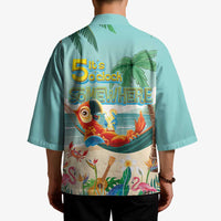 Aloha Hawaii It's 5 o'clock Somewhere Kimono Chill Parrot on Beach with Tropical Plants LT03 - Polynesian Pride