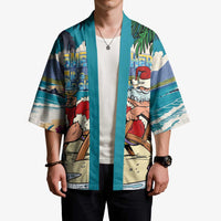 Mele Kalikimaka Hawaii It's 5 o'clock Somewhere Kimono Funny Lazy Santa Claus Chilling with Cocktail LT03 - Polynesian Pride