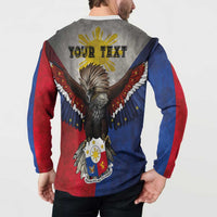 Custom Philippines World Champion Boxing Button Sweatshirt Eagle-Grunge Design LT03 - Polynesian Pride