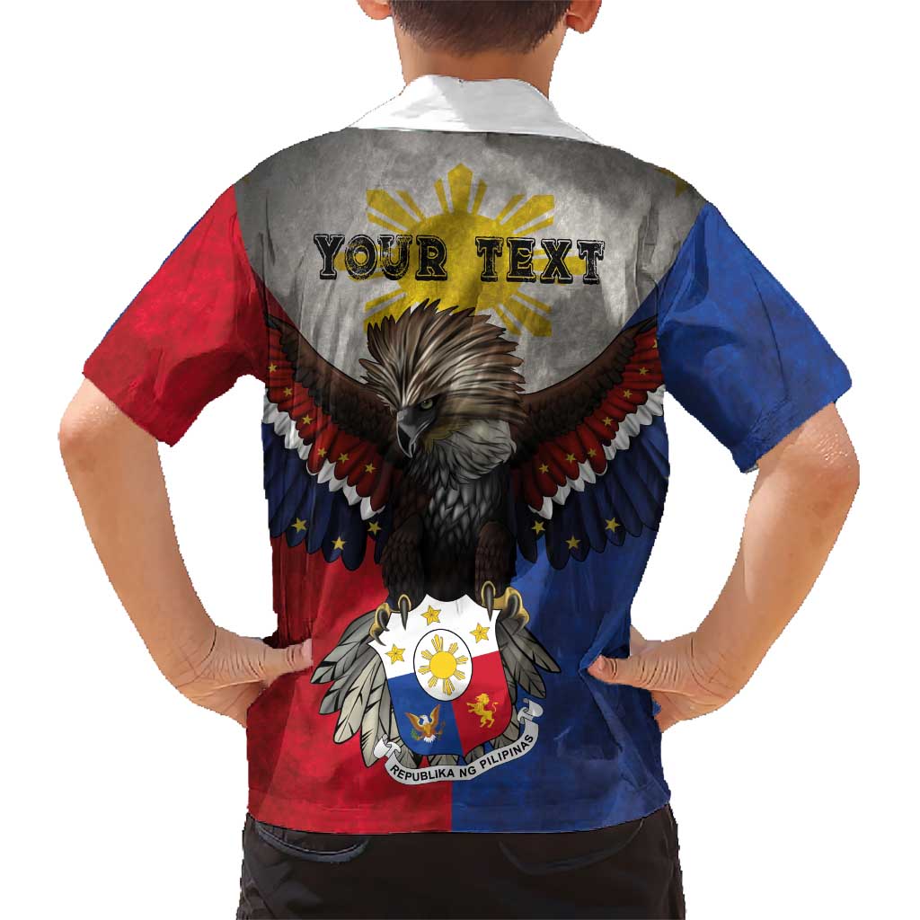 Custom Philippines World Champion Boxing Hawaiian Shirt Eagle-Grunge Design LT03 - Polynesian Pride
