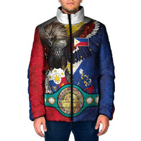 Custom Philippines World Champion Boxing Padded Jacket Eagle-Grunge Design LT03 Men Multicolor - Polynesian Pride