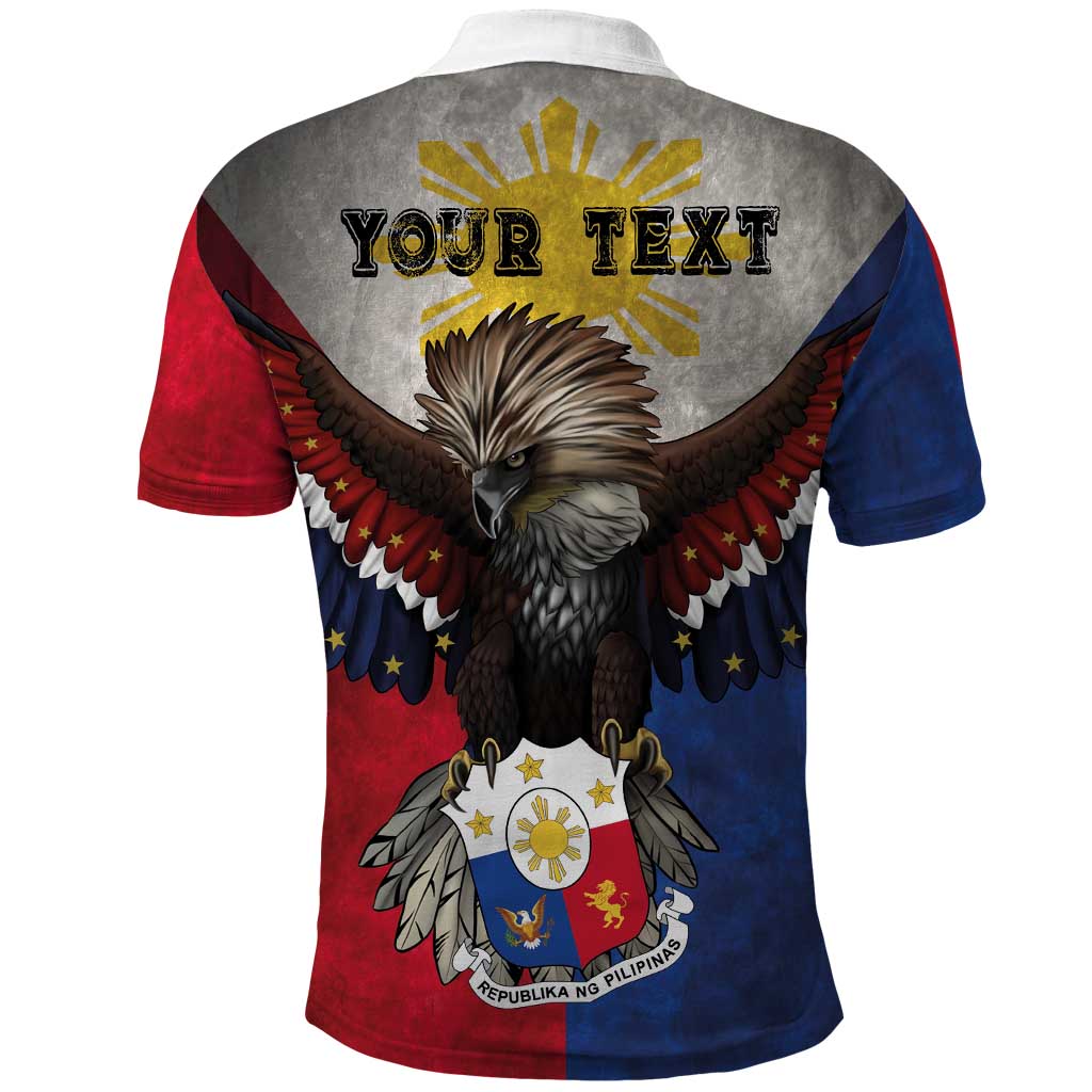 Custom Philippines World Champion Boxing Polo Shirt Eagle-Grunge Design LT03 - Polynesian Pride
