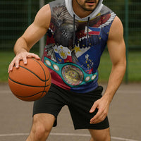 Custom Philippines World Champion Boxing Sleeveless Hoodie Eagle-Grunge Design LT03 - Polynesian Pride