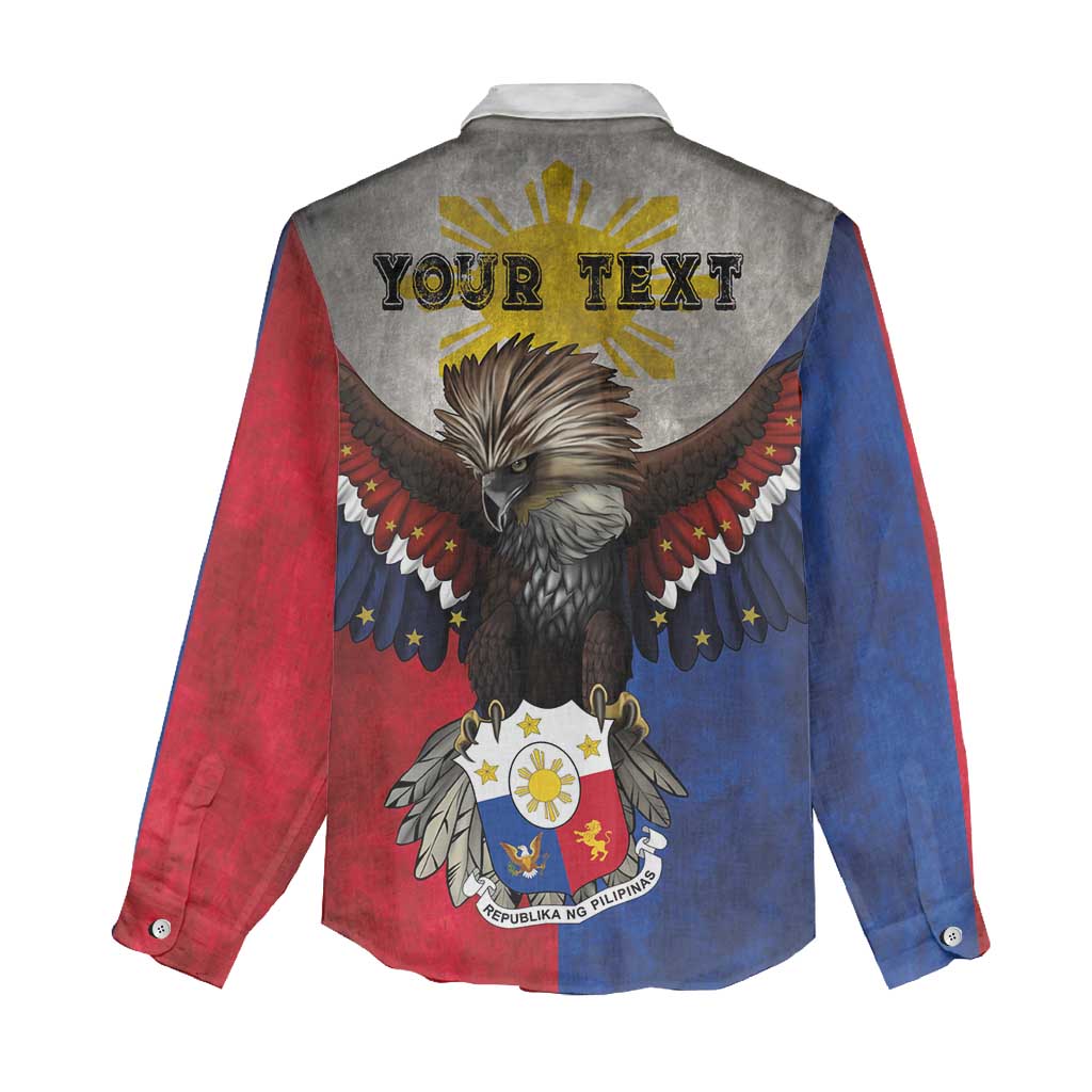 Custom Philippines World Champion Boxing Women Casual Shirt Eagle-Grunge Design LT03 - Polynesian Pride