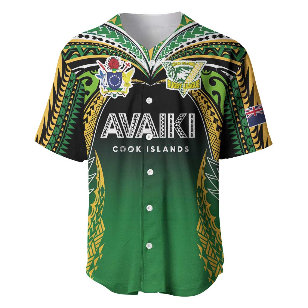 Custom Cook Islands Rugby League Baseball Jersey Avaiki Tatau Tribal Motifs Black Color LT03 Black - Polynesian Pride