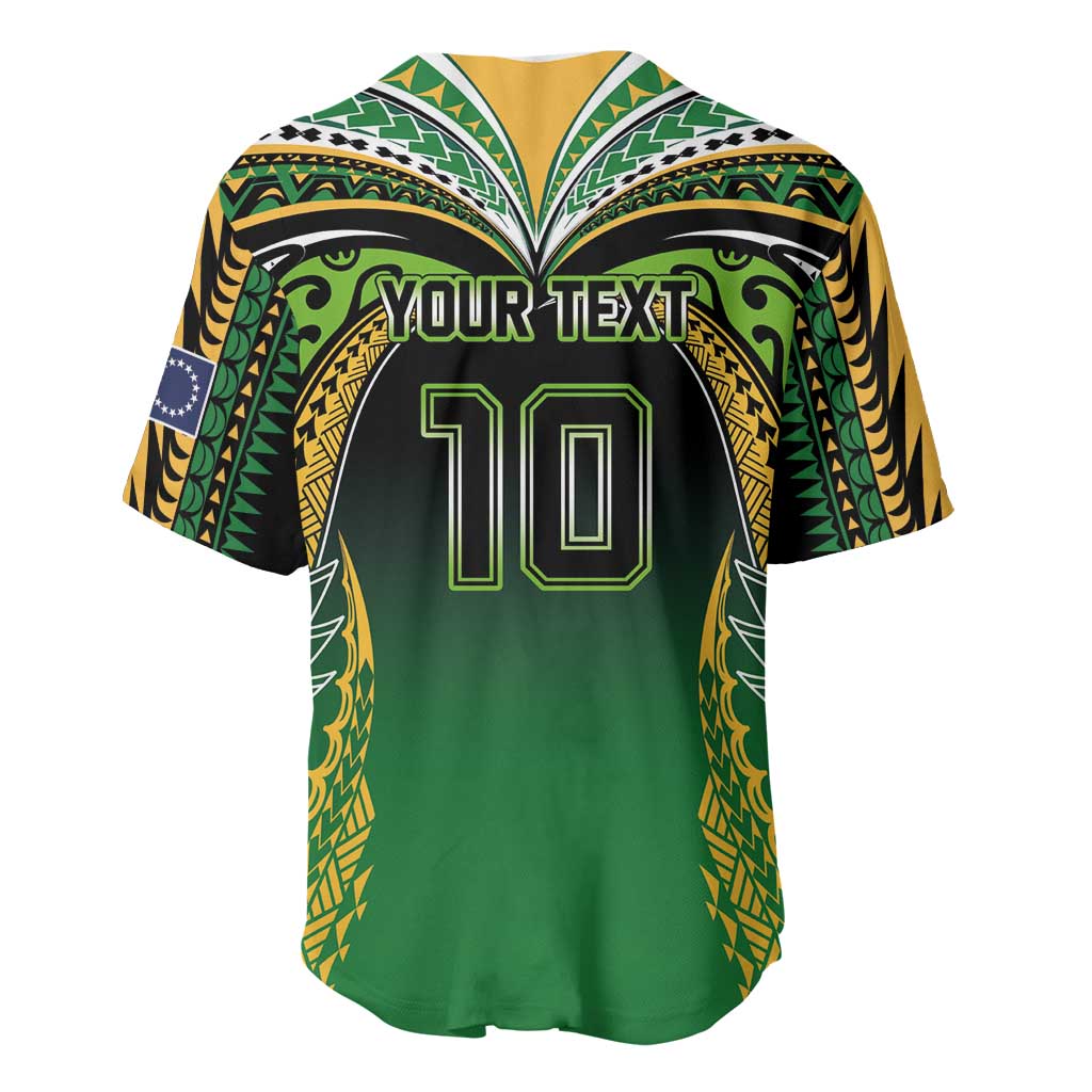Custom Cook Islands Rugby League Baseball Jersey Avaiki Tatau Tribal Motifs Black Color LT03 - Polynesian Pride