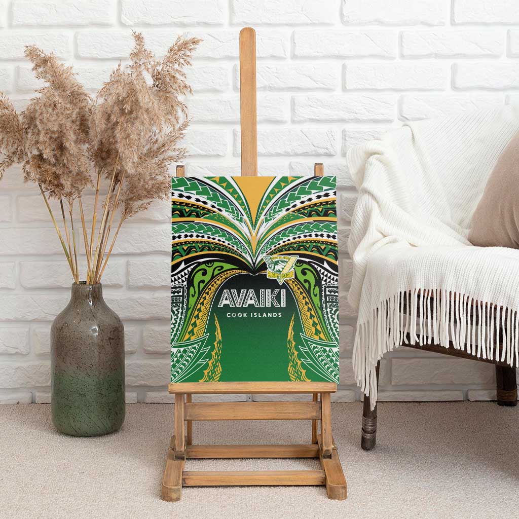 Cook Islands Rugby League Canvas Wall Art Avaiki Tatau Tribal Motifs Black Color - Polynesian Pride