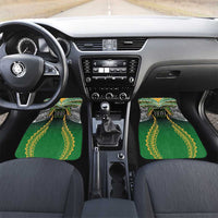 Custom Cook Islands Rugby League Car Mats Avaiki Tatau Tribal Motifs Black Color LT03 Set 2pcs - Front Black - Polynesian Pride