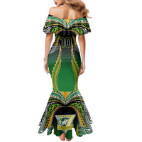 Custom Cook Islands Rugby League Family Matching Mermaid Dress and Hawaiian Shirt Avaiki Tatau Tribal Motifs Black Color LT03 - Polynesian Pride