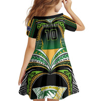 Custom Cook Islands Rugby League Family Matching Puletasi and Hawaiian Shirt Avaiki Tatau Tribal Motifs Black Color LT03 - Polynesian Pride