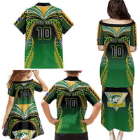 Custom Cook Islands Rugby League Family Matching Puletasi and Hawaiian Shirt Avaiki Tatau Tribal Motifs Black Color LT03 - Polynesian Pride