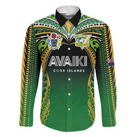Custom Cook Islands Rugby League Family Matching Puletasi and Hawaiian Shirt Avaiki Tatau Tribal Motifs Black Color LT03 Dad's Shirt - Long Sleeve Black - Polynesian Pride