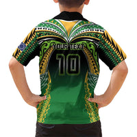 Custom Cook Islands Rugby League Family Matching Tank Maxi Dress and Hawaiian Shirt Avaiki Tatau Tribal Motifs Black Color LT03 - Polynesian Pride