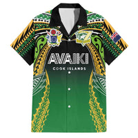 Custom Cook Islands Rugby League Family Matching Tank Maxi Dress and Hawaiian Shirt Avaiki Tatau Tribal Motifs Black Color LT03 Dad's Shirt - Short Sleeve Black - Polynesian Pride