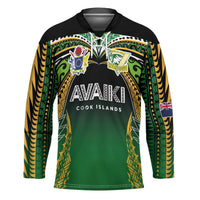 Custom Cook Islands Rugby League Hockey Jersey Avaiki Tatau Tribal Motifs Black Color - Polynesian Pride