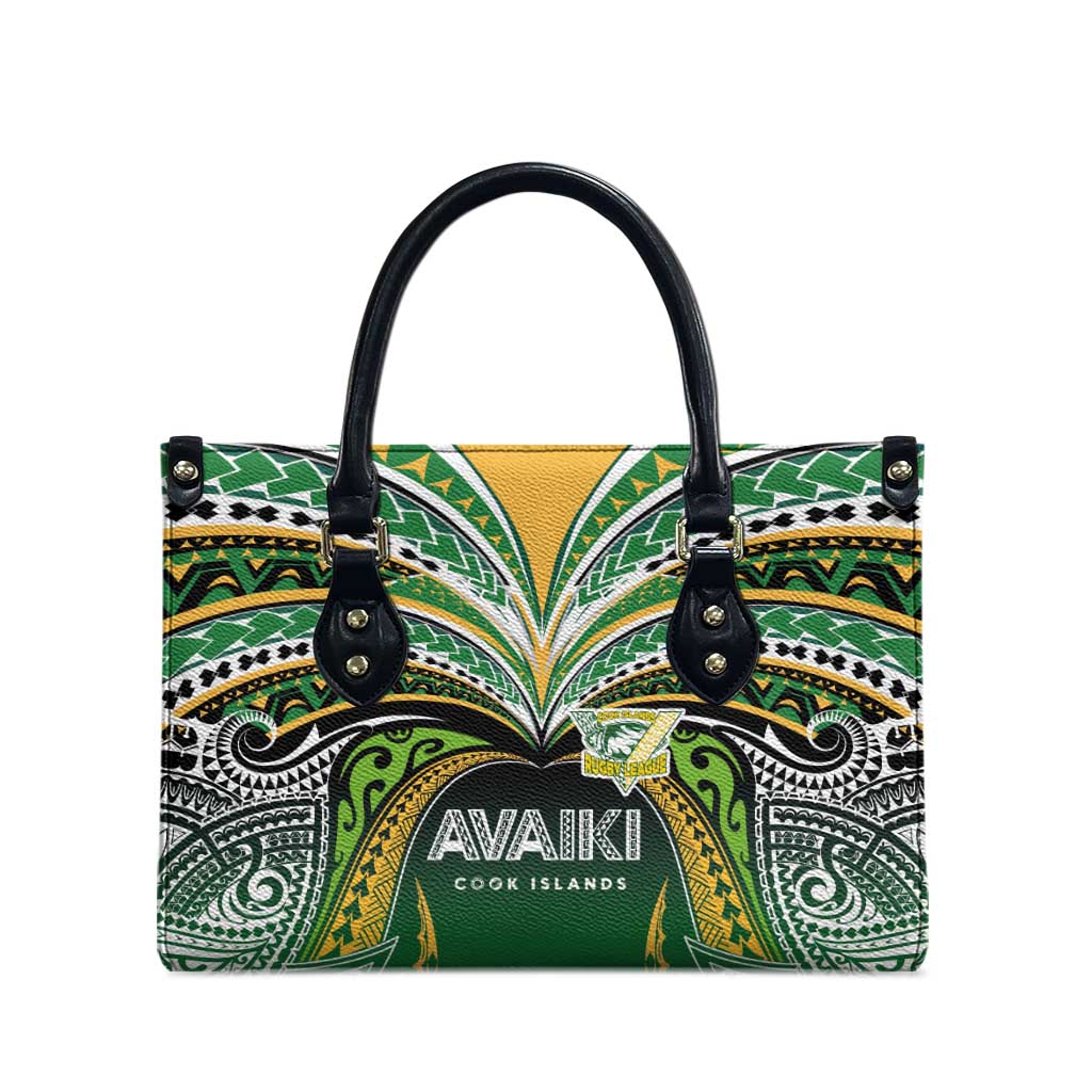 Cook Islands Rugby League Leather Bag Avaiki Tatau Tribal Motifs Black Color LT03 - Polynesian Pride