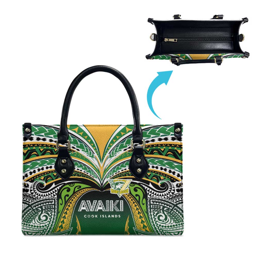 Cook Islands Rugby League Leather Bag Avaiki Tatau Tribal Motifs Black Color LT03 - Polynesian Pride