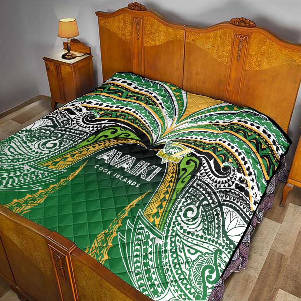 Cook Islands Rugby League Quilt Avaiki Tatau Tribal Motifs Black Color LT03 - Polynesian Pride
