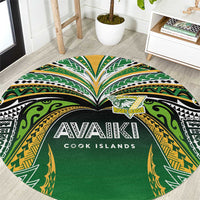 Cook Islands Rugby League Round Carpet Avaiki Tatau Tribal Motifs Black Color LT03 Black - Polynesian Pride