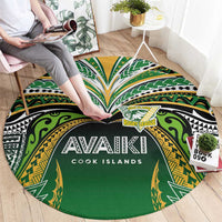 Cook Islands Rugby League Round Carpet Avaiki Tatau Tribal Motifs Black Color LT03 - Polynesian Pride