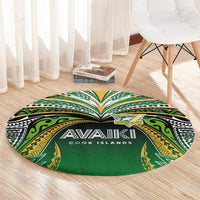 Cook Islands Rugby League Round Carpet Avaiki Tatau Tribal Motifs Black Color LT03 - Polynesian Pride