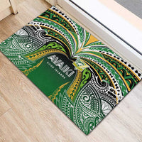 Cook Islands Rugby League Rubber Doormat Avaiki Tatau Tribal Motifs Black Color LT03 - Polynesian Pride
