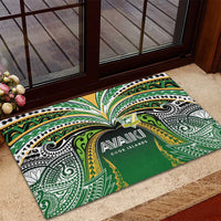 Cook Islands Rugby League Rubber Doormat Avaiki Tatau Tribal Motifs Black Color LT03 - Polynesian Pride