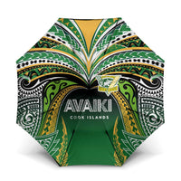 Cook Islands Rugby League Umbrella Avaiki Tatau Tribal Motifs Black Color LT03 One Size Folded 11.42 inch Opened Diameter 37.4 inch Black - Polynesian Pride